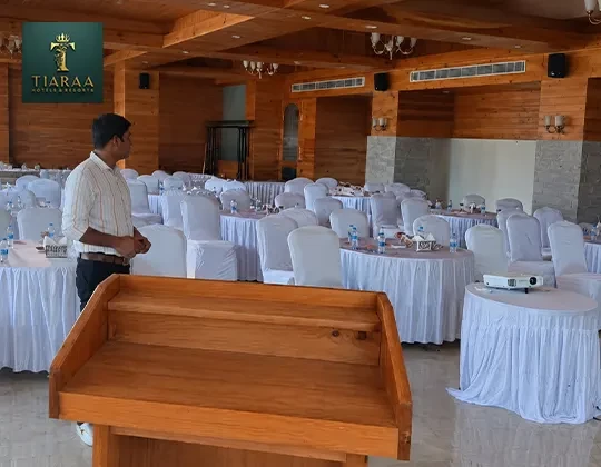 The Conference Hall at Tiaraa Manali, AV, Breakout Space and Room Blocks for a Team of 60